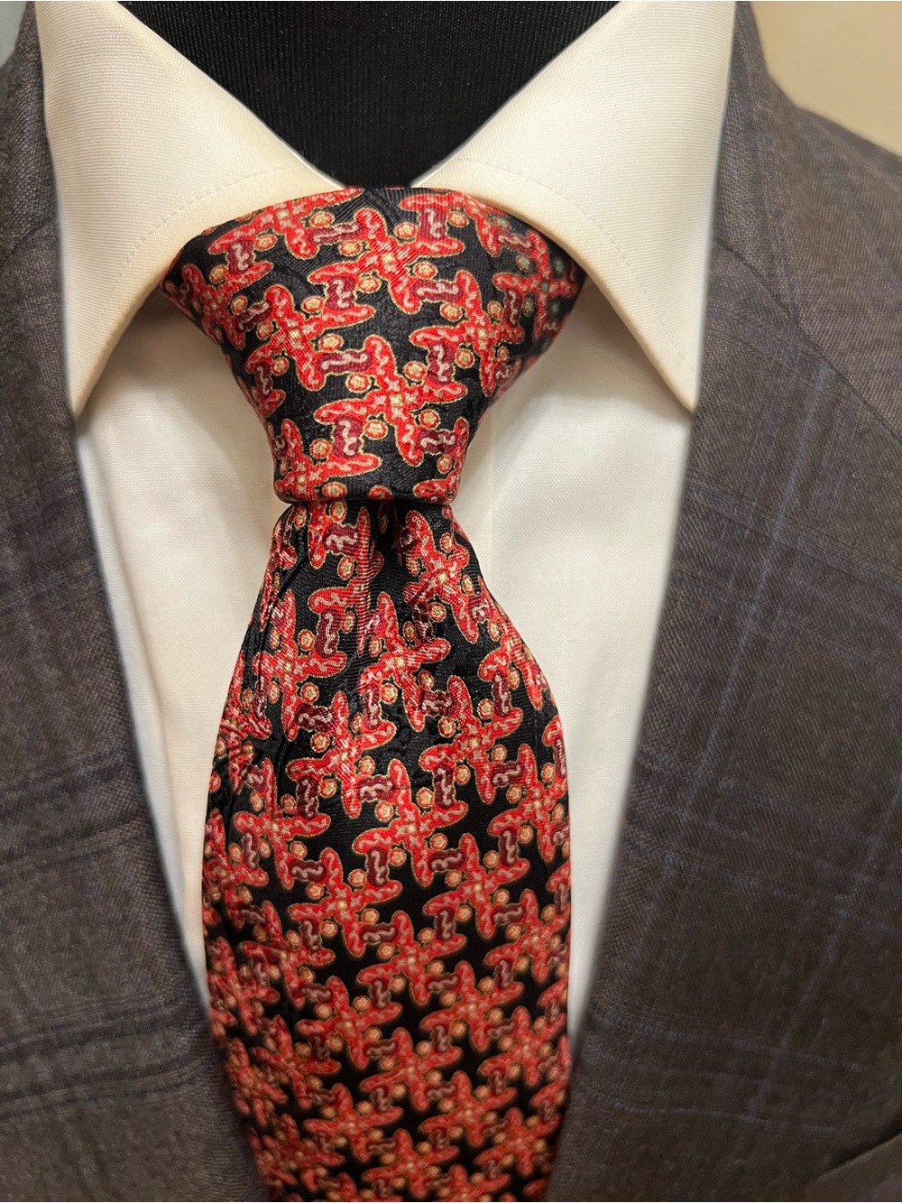 Stefano Ricci 100% Silk 4” width Red